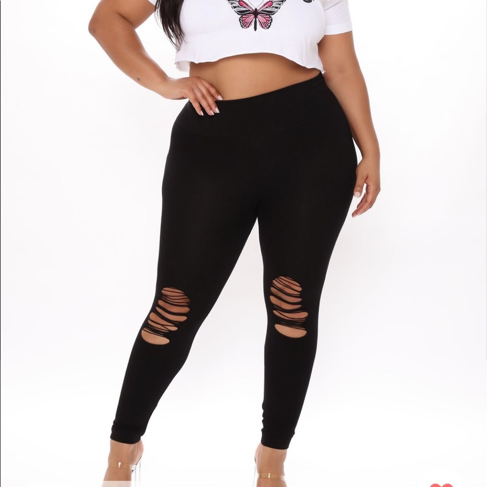Distressed leggings